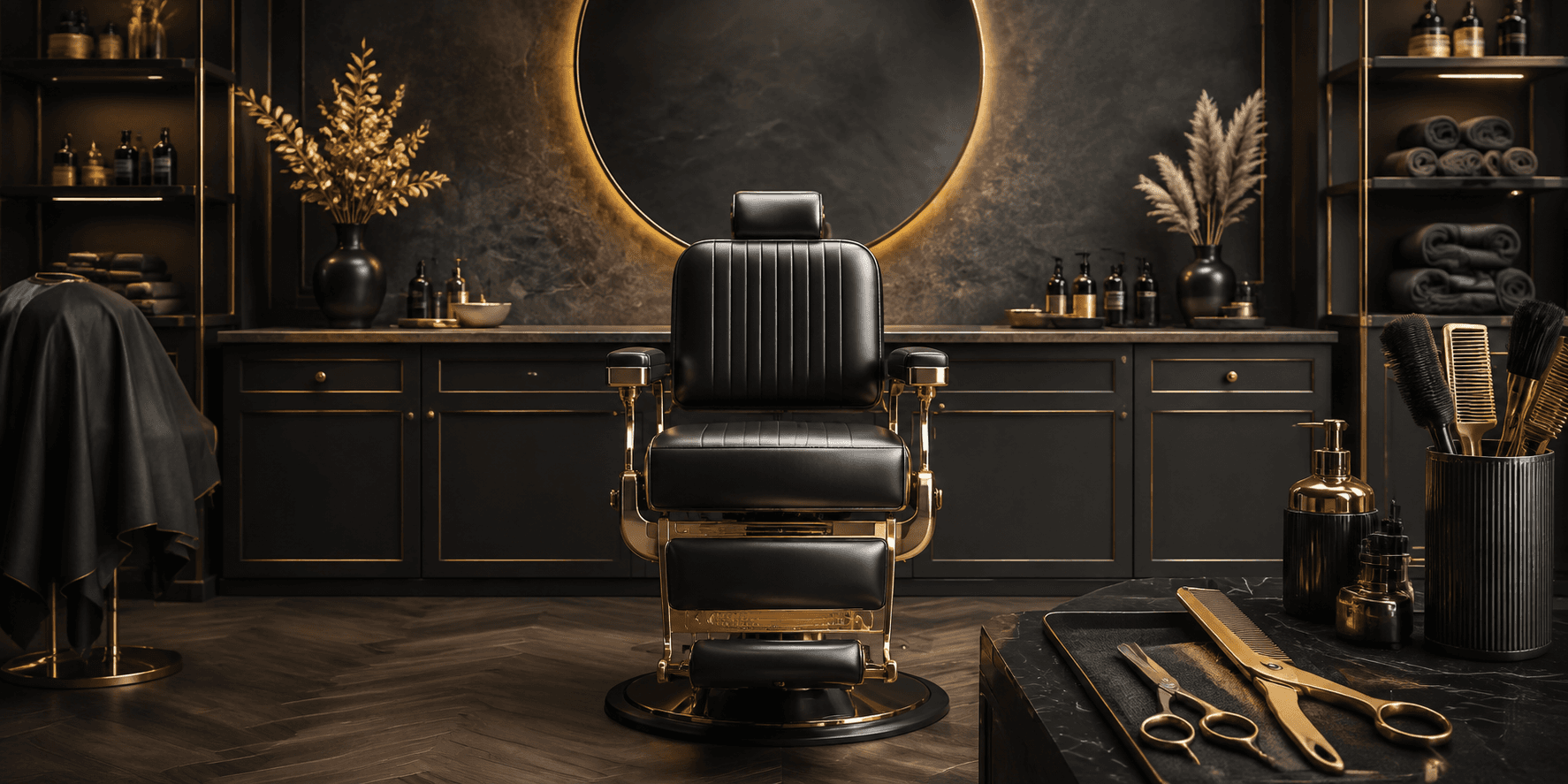 Barber-themed artwork used as the design of an example loyalty card.
